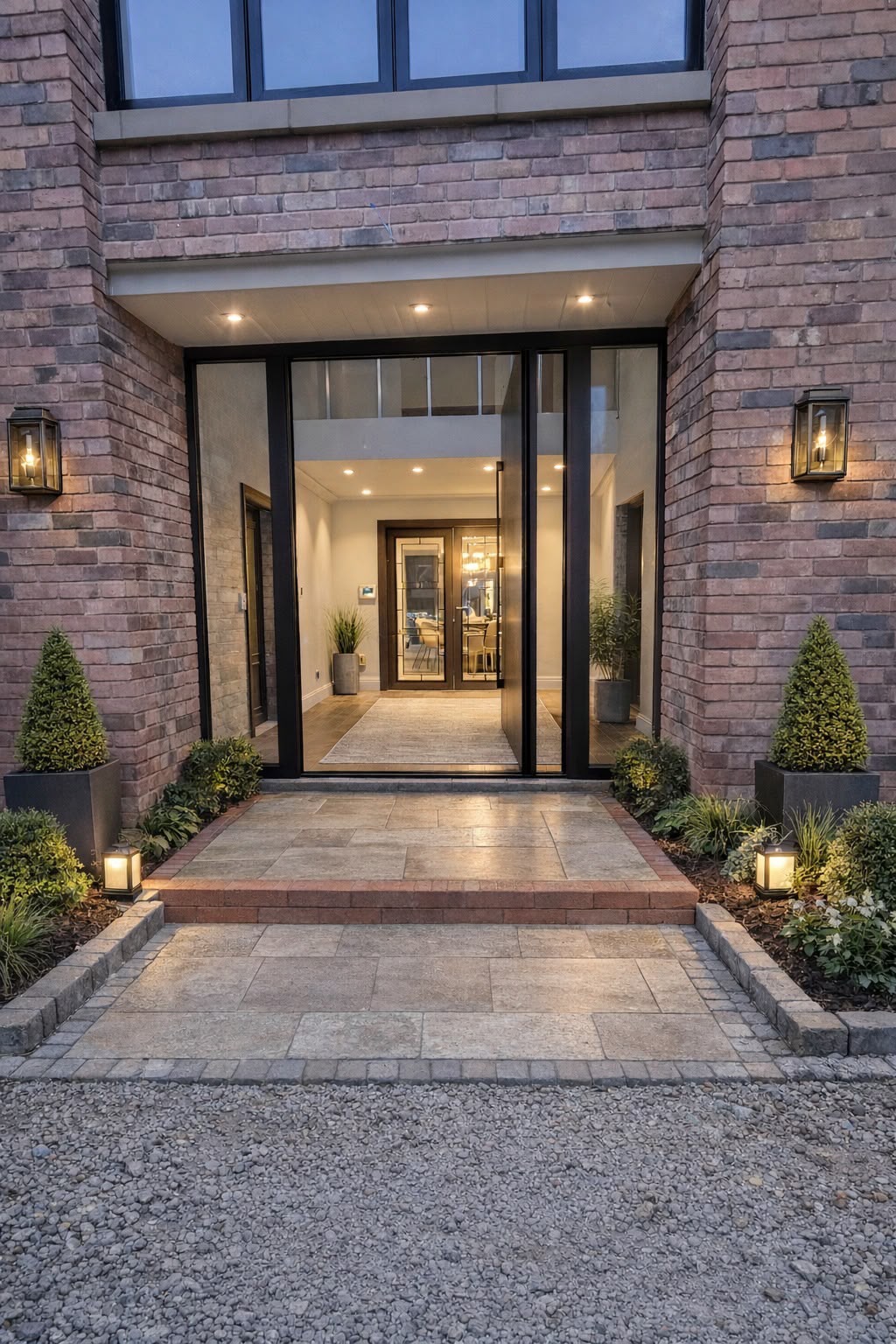 Illuminated Spitfire entrance with glazed sidelights